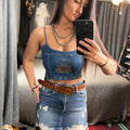 Wild Prairie Denim Crop Top