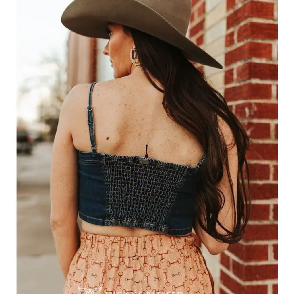 Wild Prairie Denim Crop Top