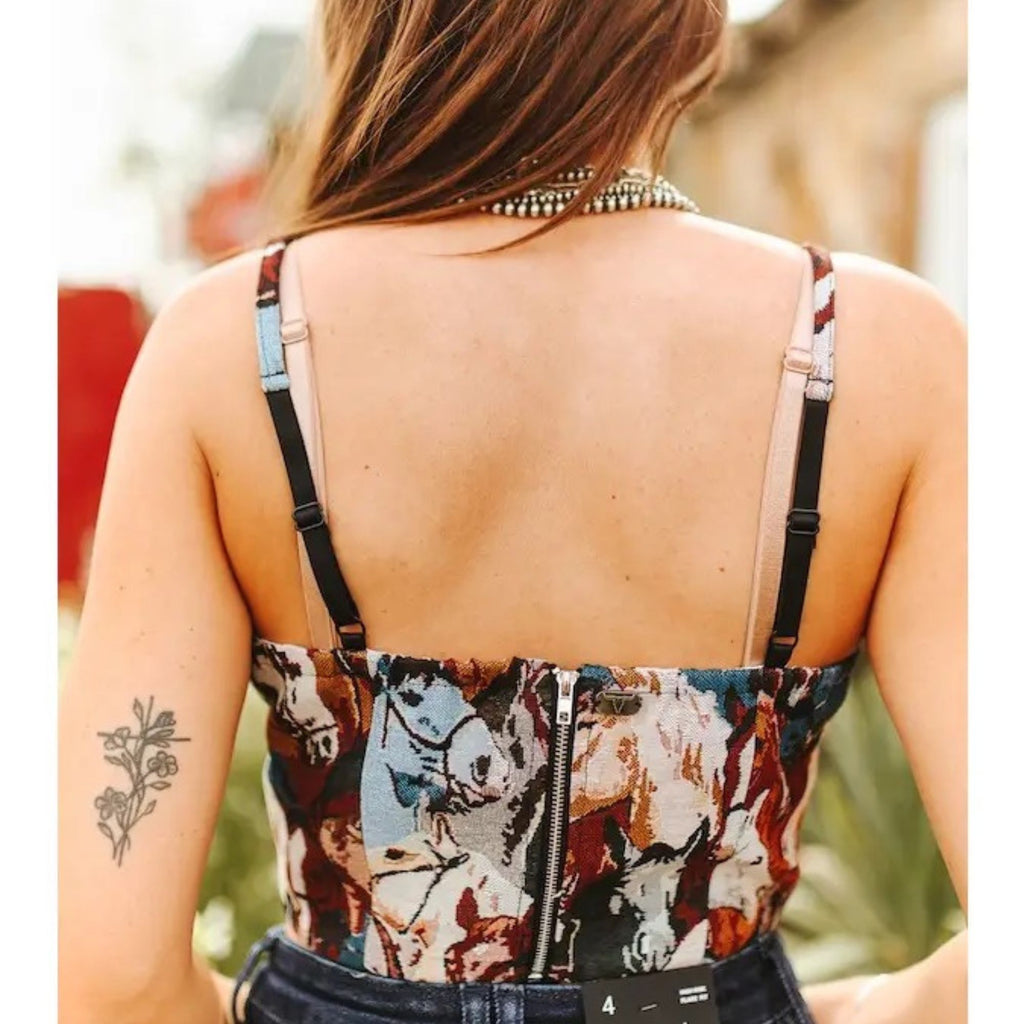 Wild Horse Tapestry Corset Top