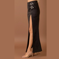 Black Mesa Slit Skirt