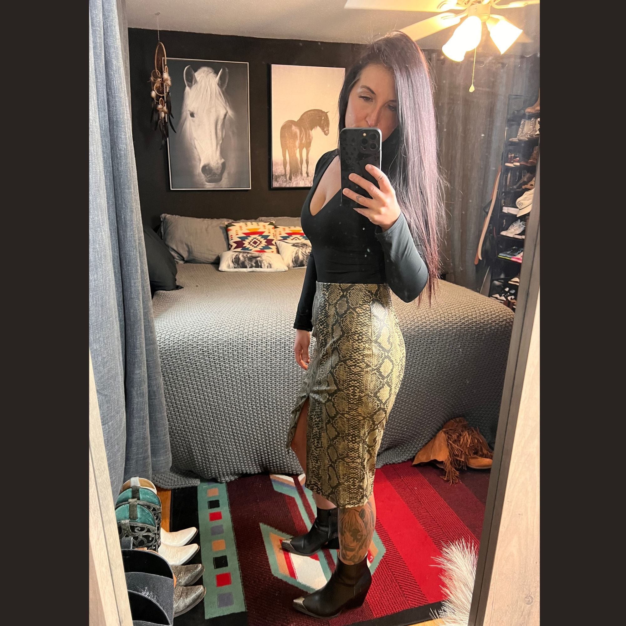 Desert Viper Midi Skirt