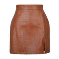 Saddle Creek Croc Faux Leather Skirt