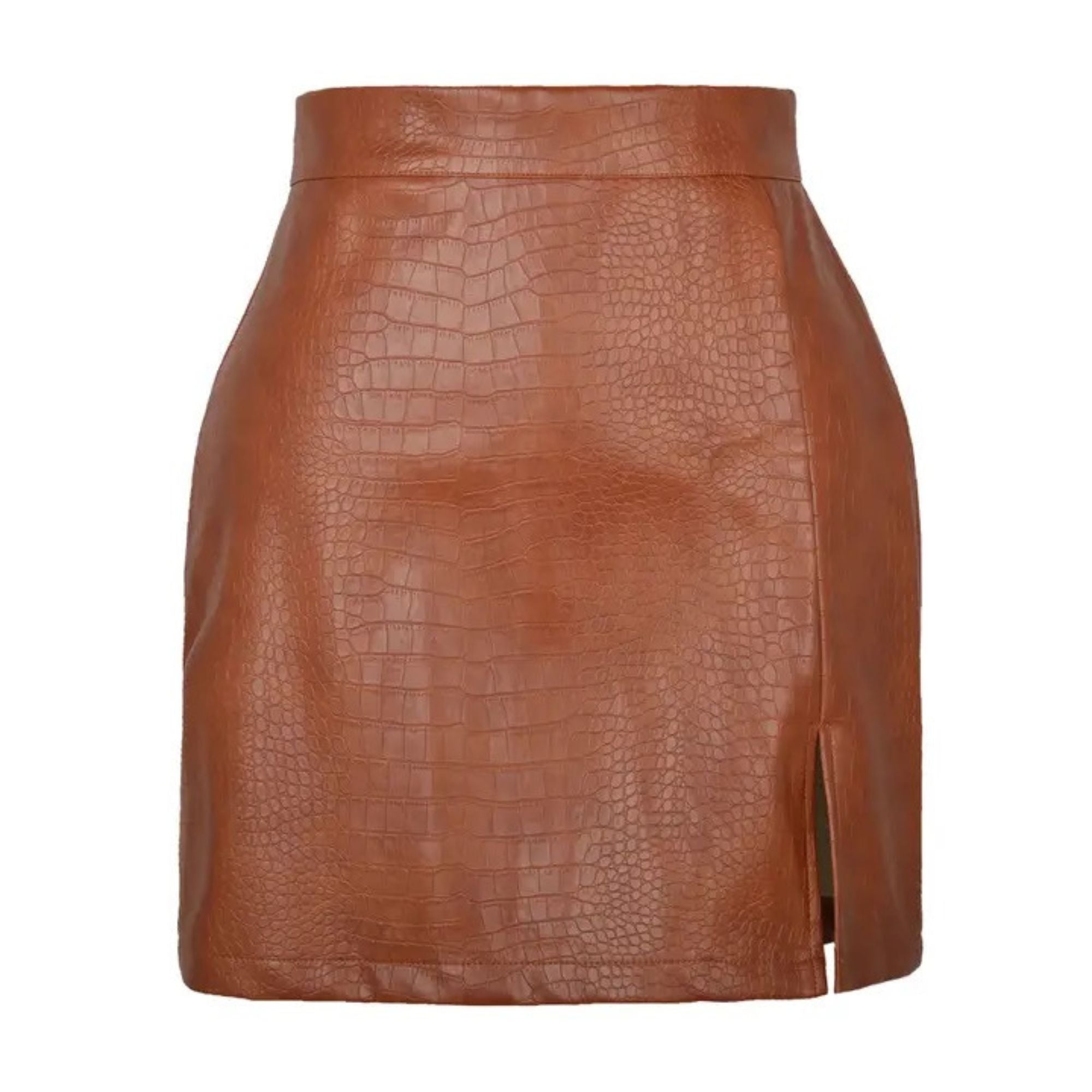 Saddle Creek Croc Faux Leather Skirt