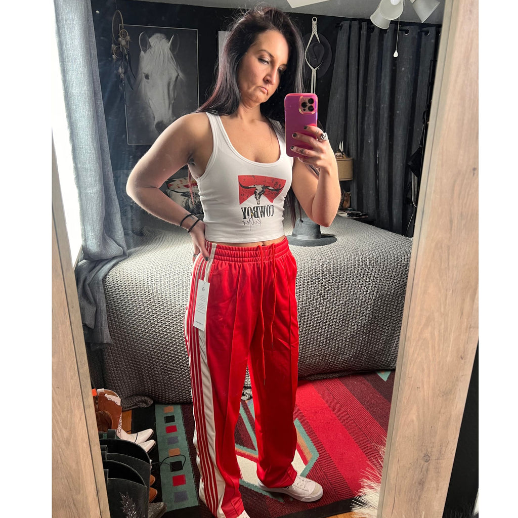 Crimson Rebel Snap Track Pants