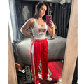 Crimson Rebel Snap Track Pants