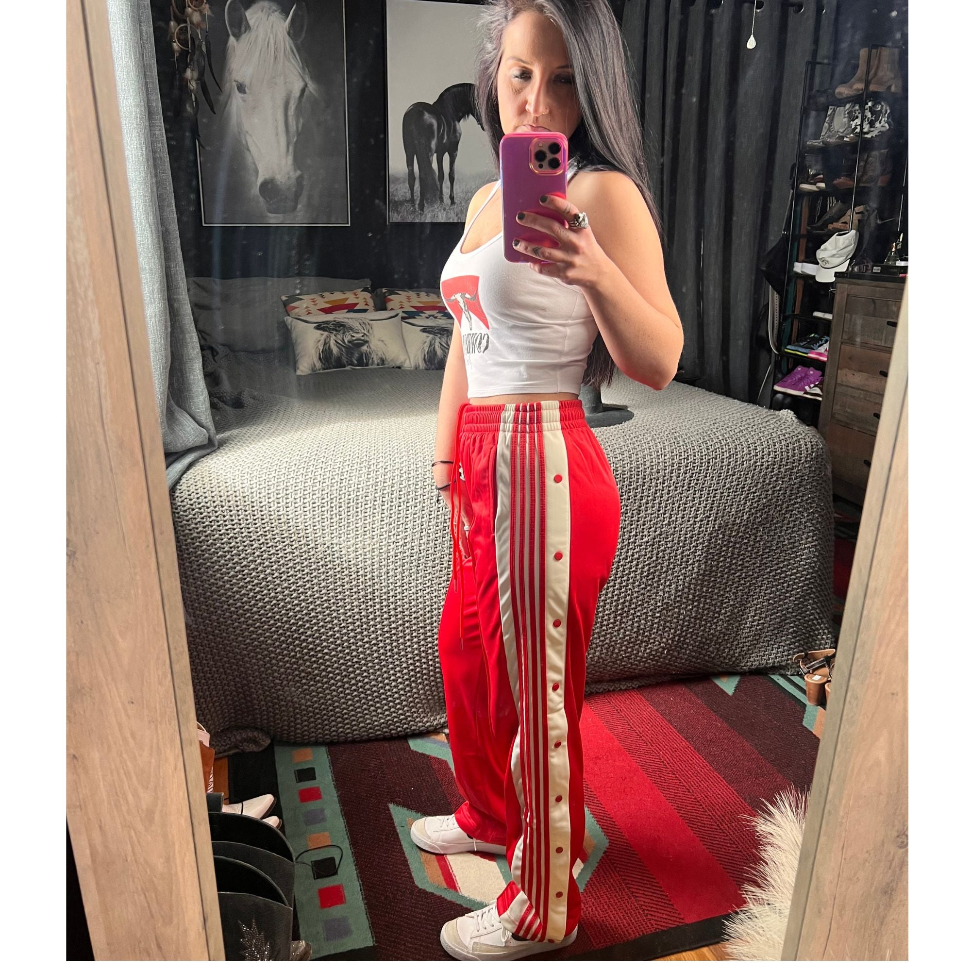 Crimson Rebel Snap Track Pants
