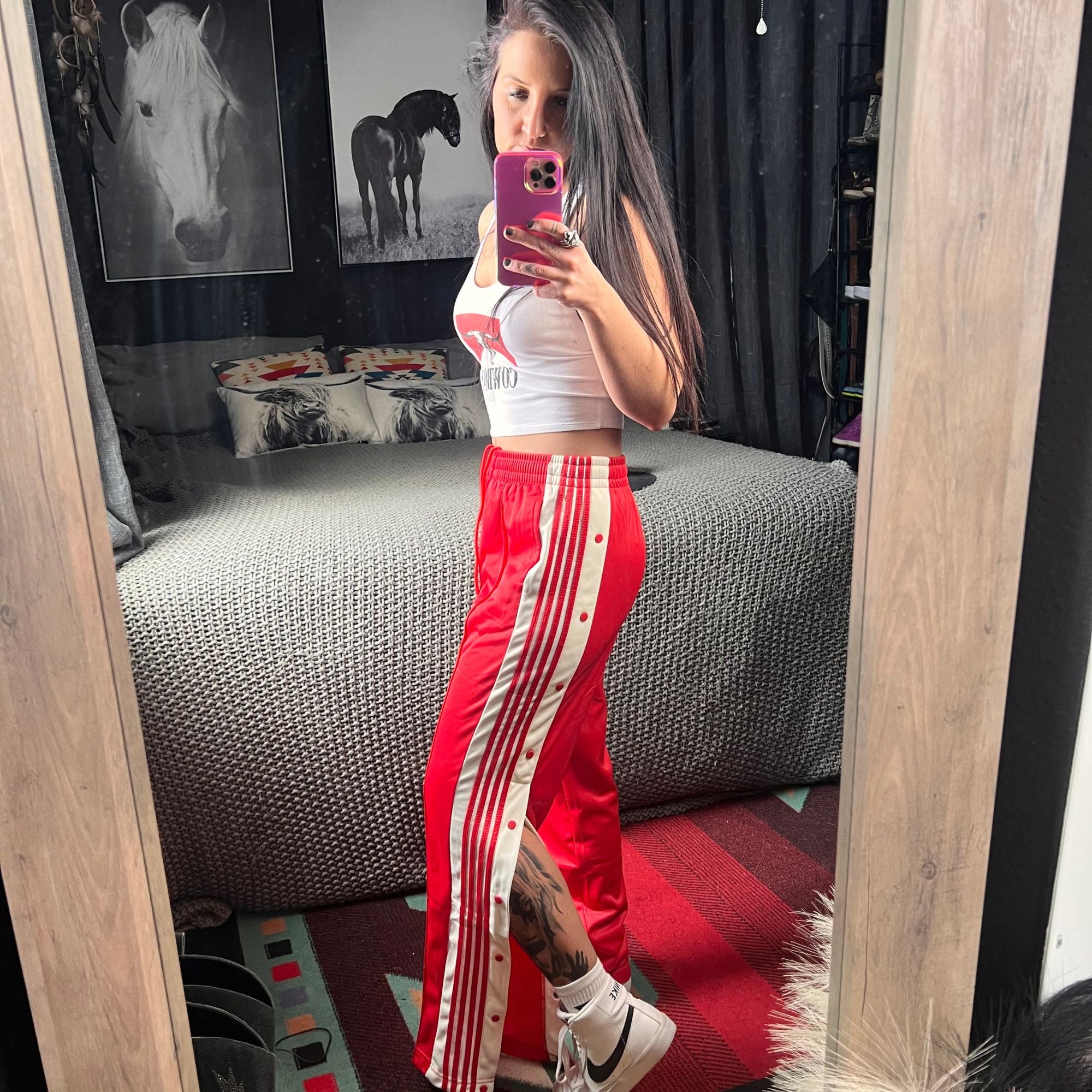 Crimson Rebel Snap Track Pants